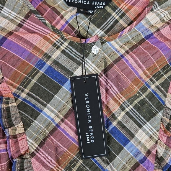 Veronica Beard Multicolor Plaid Blouse - Picture 9 of 16